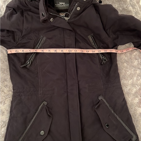 Barbour Black Land Rover Terrain Quilted Parka Size 4 - Picture 15 of 16